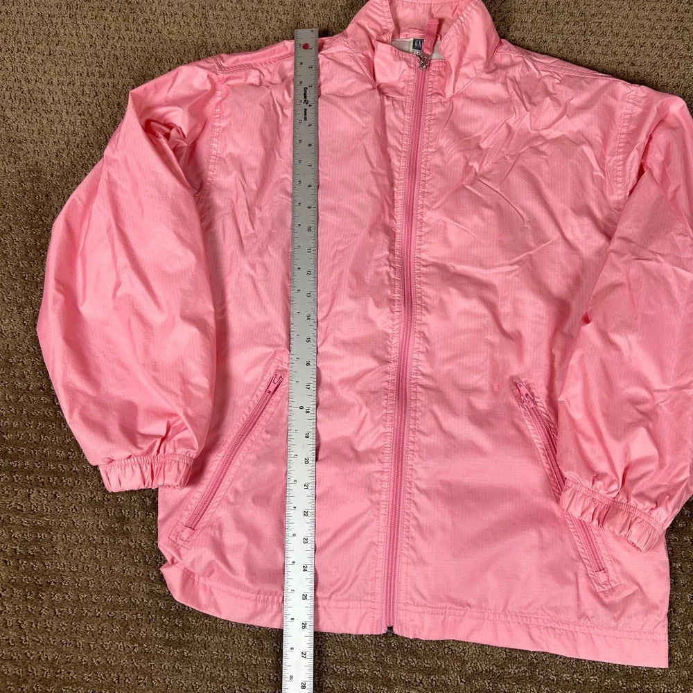 Gap Kids Windbreaker Jacket Girls‎ XXL Pink Full Zip Ripstop Mesh Lined